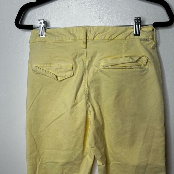 Mother The Roller Prep Pale Yellow Trouser Pants Size 27 Spring Summer Preppy - Picture 7 of 14